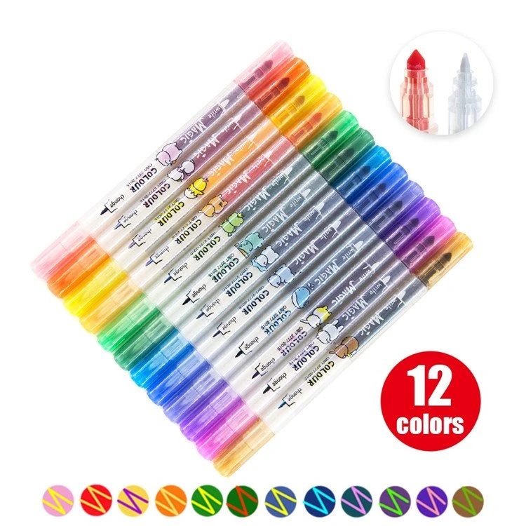 12pcs Creative Magic Color Highlighter
