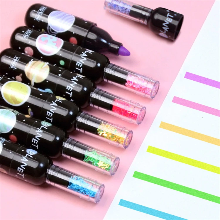 6pcs Ntxim hlub Planet Wine Fwj Mini Highlighter