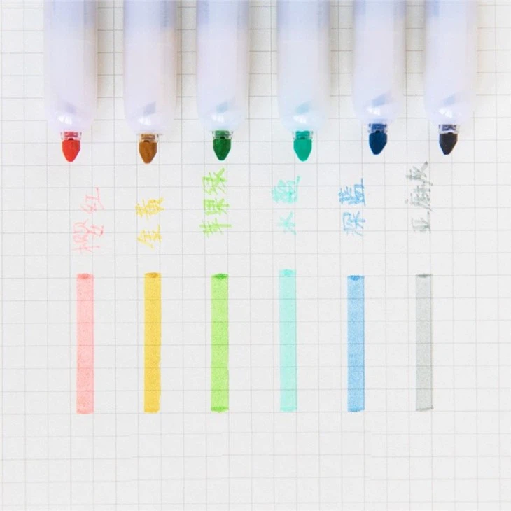6pcs Mild Colors Retractable Highlighter