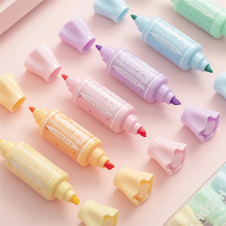 6pcs Mini Candy Shape Highlighter Marker cwj mem