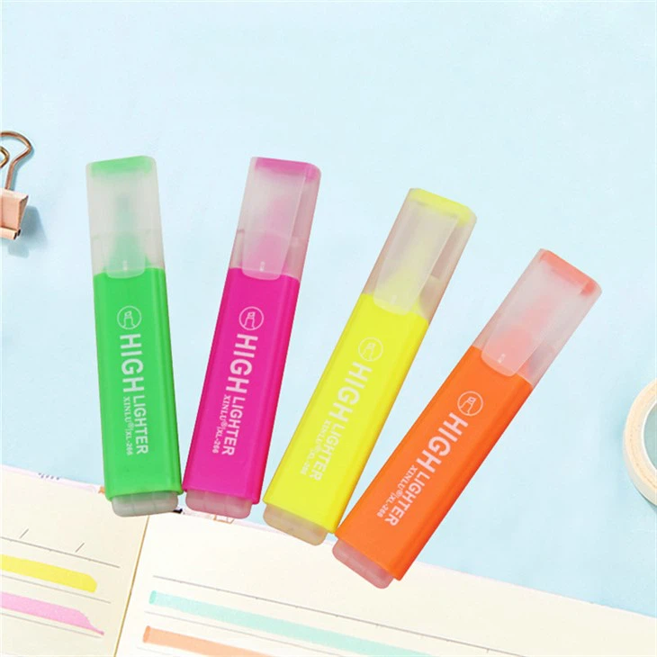 4pcs Mini Txiv Hmab Txiv Ntoo Scented Highlighter